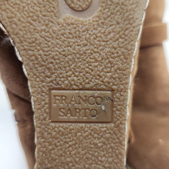 Franco Sarto Womens Anita Brown Suede Wedge Ankle Boots Booties Size 8 M Zipper - Picture 9 of 9